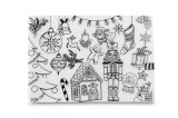 Plansa reutilizabila Funny Mat pentru colorat ,model Craciun, 48x33.5 cm
