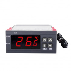 Termostat electronic digital cu doua relee 10 Amperi , 12 Volti, eTop STC-1000 foto