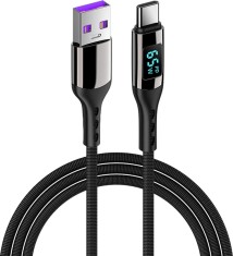 Cablu Usb C de Incarcare cu Display Digital Fast Charger 100W 1,2M