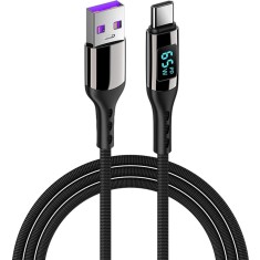Cablu Usb C de Incarcare cu Display Digital Fast Charger 100W 1,2M