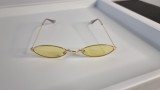 Ochelari de Soare Retro Unisex Aurii, Lentile Galbene, Protectie UV400, Shopaholic