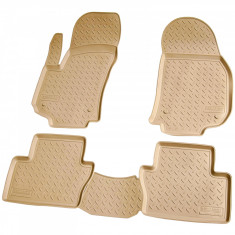 Set de 4 covorase bej cauciuc 3D stil tavita premium pentru Opel Zafira B 2005-2014