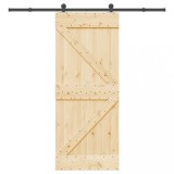 Ușă glisantă cu set de feronerie 85x210 cm, lemn masiv de pin