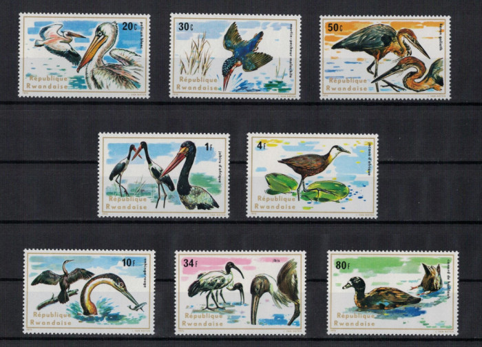 RWANDA 1975 - Pasari de apa / serie completa MNH