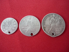 LOT 50 BANI 1900, 1 LEU 1911, 2 LEI 1914. ARGINT foto