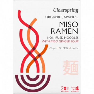 Paste din Grau cu Supa Miso cu Ghimbir Bio Miso Ramen 210 grame Clearspring foto