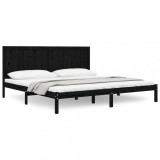 Cumpara ieftin Cadru de pat, negru, 200x200 cm, lemn masiv de pin