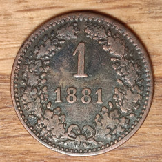 Austria Imperiu Habsburgic - moneda de colectie - 1 kreuzer 1881 - impecabila !