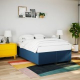 VidaXL Cadru de pat fără saltea, albastru, 140x200 cm, textil