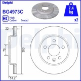 Set discuri frana spate DELPHI, VW Amarok, 09.2010-, Crafter, 09.2016-, spate; puntea spate
