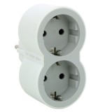 Adaptor 2 prize Legrand 694516, 16A, alb + gri