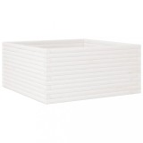 Cumpara ieftin Jardiniera de gradina, alb, 100x100x46 cm, lemn masiv de pin