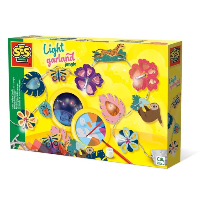 Set creativ pentru copii, Ghirlanda luminoasa cu tematica Jungla, +6 ani