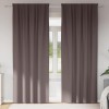 VidaXL Perdele cu perdele 2 pcs Maro &icirc;nchis 225x140cm Poliester 4107445