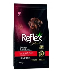 REFLEX Plus Junior, XS-XL, Miel si Orez, hrana uscata caini junior, 15kg