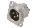 Conector XLR AMPHENOL AX3MDV 3 pini 15A 133V IP40 pentru lipire 14AWG