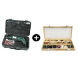 Cumpara ieftin Set mini-polizor si accesorii Mannesmann 92577, 135 W, 50 piese + Set accesorii Wert 6200