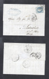 France 1869 Postal History Rare Cover + Content MARSEILLE DB.330