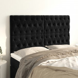 Tablii de pat, 4 buc, negru, 80x7x78/88 cm, catifea GartenMobel Dekor, vidaXL