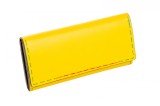 Cumpara ieftin Portofel dama din piele naturala, lucrat si cusut manual, Eva, Handmade, Galben ( cusatura multicolora ), Produs in Romania, Elyk Creation