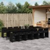 Gossi set mobilier de gradina cu perne, 13 piese, negru, poliratan
