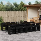 Gossi set mobilier de gradina cu perne, 13 piese, negru, poliratan