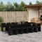 Gossi set mobilier de gradina cu perne, 13 piese, negru, poliratan