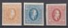 ROMANIA 1865 LP 15 LP 16 LP 17 ALEXANDRU IOAN CUZA EFIGIA DOMNITORULUI IN OVAL VALOAREA 2 PARALE HARTIE VARGATA GUMA ORIGINALA SERIE SARNIERA, Nestampilat