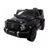 Masinuta electrica cu telecomanda, roti EVA, scaun piele Mercedes G63 - Negru
