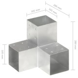 Gossi conector de grinda, forma y, 101 x 101 mm, metal galvanizat