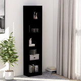 VidaXL Bibliotecă cu 5 rafturi, negru, 40 x 24 x 175 cm, PAL