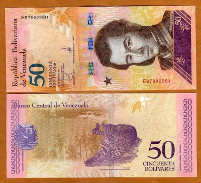 !!! VENEZUELA - 50 BOLIVARES 18 V 2018 - P 105 c - UNC / SERIA F foto