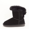 Cizme Copii Piele Naturala Neagra Imblanite Betty, Talpa Groasa, Fundita, Casual
