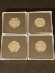 Lot 4 monede in capsule, 20 rappen 1913+1934+1938+1939, stare EF+ / aUNC [poze]. Discount conform descrierer [10 - 20 %. Vezi descrierea.].