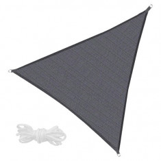 Copertina parasolar, Springos, triunghiulara, cu sfori pentru montare, inele metalice, gri inchis, 4x4x4 m GartenVIP DiyLine