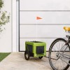 VidaXL Remorcă bicicletă animale companie, verde/negru, oxford/fier 93913