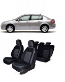 Cumpara ieftin Set huse scaune dedicate MEGANE II 2004-2009 Premium (Bancheta fractionata si husa cotiera)