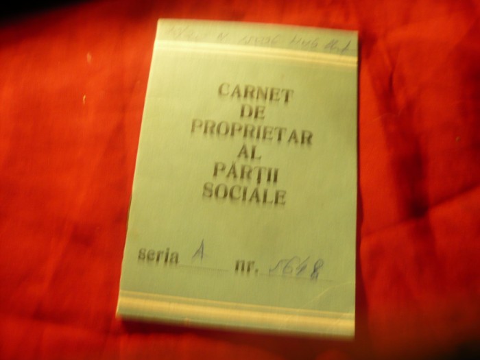 Carnet proprietar al Partii Sociale la IMUAB