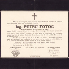 HST A283 Necrolog 1940 Petru Fotoc deputat comandant Cohorta strajeri Caransebes