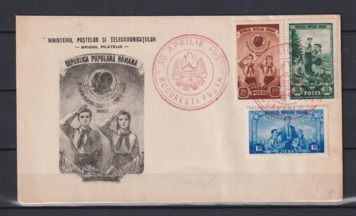 ROMANIA 1952 FDC LP.323