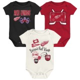 Detroit Red Wings body de copii Littlest Player 3Pk Creeper Se - 6 - 9 měs&iacute;ců