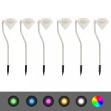 Lămpi solare cu LED pentru grădină, 6 buc., 9x7,8x29,5 cm