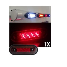 Lampa laterala Rosu LED 12-24V (spate curbat pentru montare directa pe rollbar)