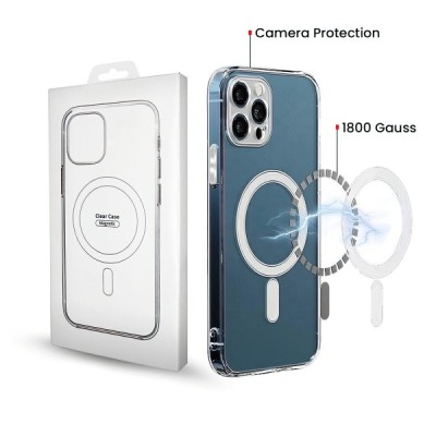 Husa MagSafe pentru Apple iPhone 16, OEM, Clear with Camera Protection, Transparenta foto