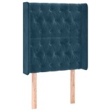 Cumpara ieftin Tablie pat cu aripioare albastru inchis 83x16x118/128cm catifea