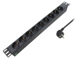 Prelungitor cu 9 prize, 250VAC, 16A, negru