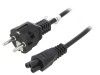 Cablu CEE 7/7 mufă IEC C5 mamă PVC 1m negru 2,5A 250V, Goobay