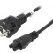 Cablu CEE 7/7 mufă IEC C5 mamă PVC 1m negru 2,5A 250V