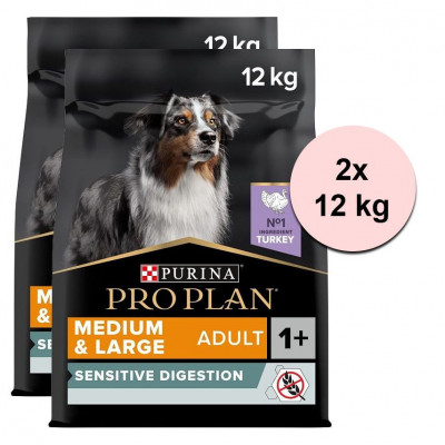 Purina Pro Plan Medium &amp;amp;amp; Large Adult Sensitive Digestion Grain Free 2 x 12 kg foto