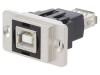 Conector USB 2.0 CLIFF DUALSLIM, Aurit, Montare Panou, USB A+B Soclu, Carcasa Metalica, Argintiu
